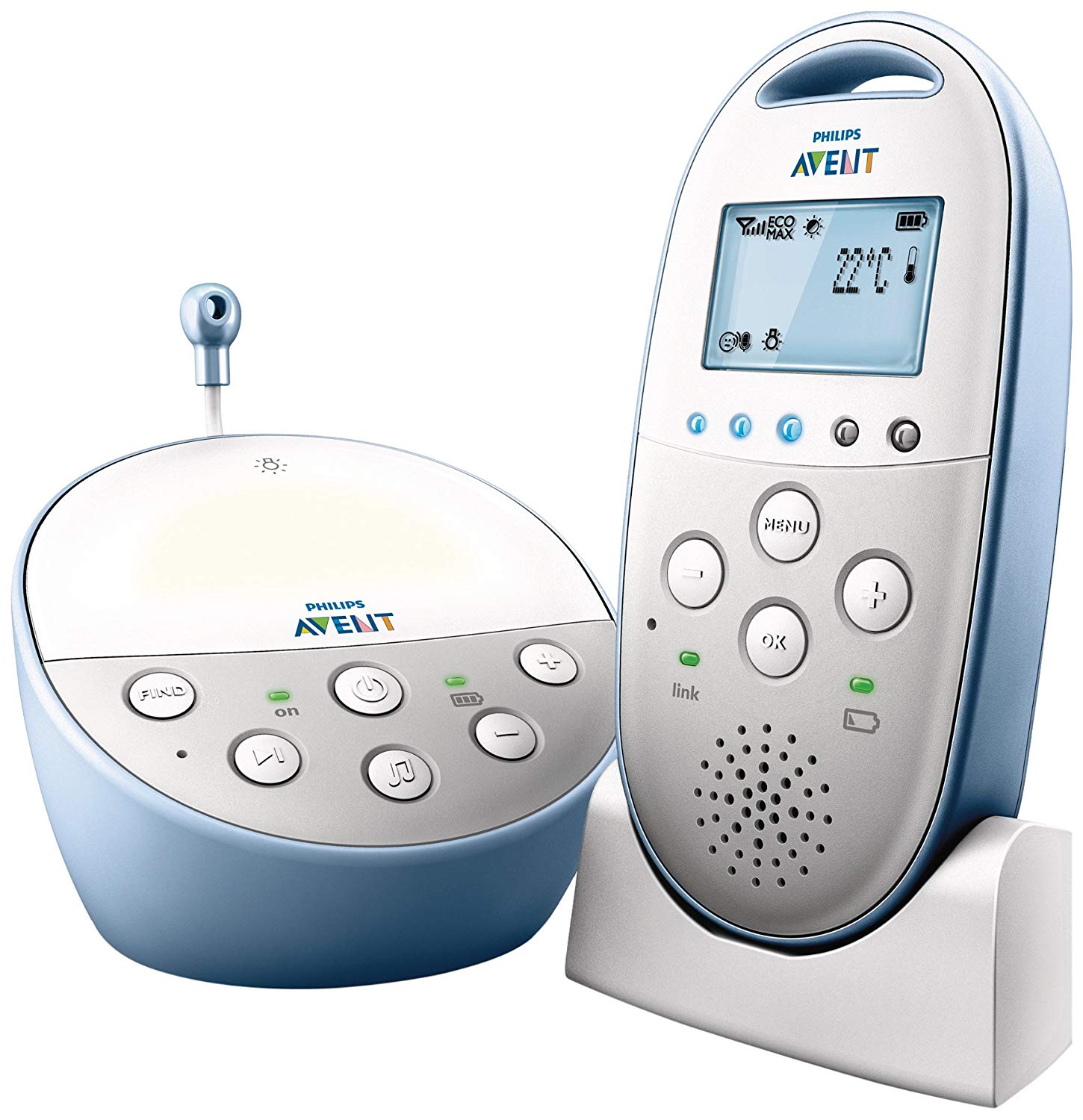 Philips AVENT DECT Baby Monitor SCD570/01 with Light, Lullabies and Vibration Alert