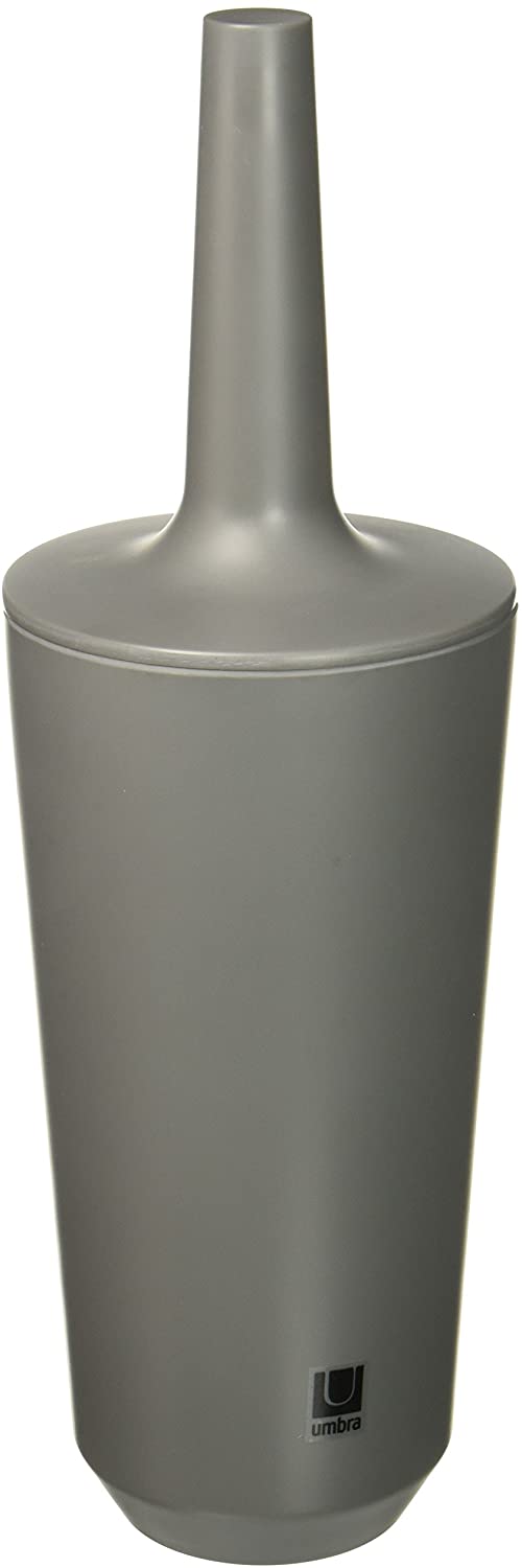 Umbra 1004478 149 Corsa Ceramic Toilet Bust Grey Plastic Toilet Brush, 10.0