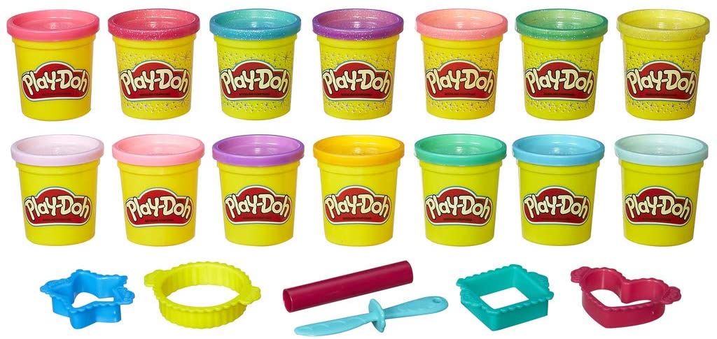 Play-Doh Play - Doh Princess Putty With 6 Glitter Colours And 6 Modelling Tools For 