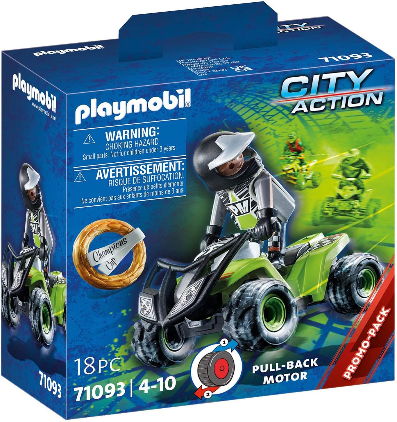PLAYMOBIL City Action 71093 Racing-Speed Quad with Pull-Back Motor for Ages 4 Years and Above