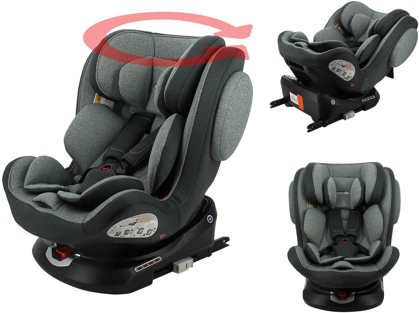 Nania Isofix ENO Car Seat 360° Rotatable Group 0+/1/2/3 - Car Seat Expandable from 0-36 kg