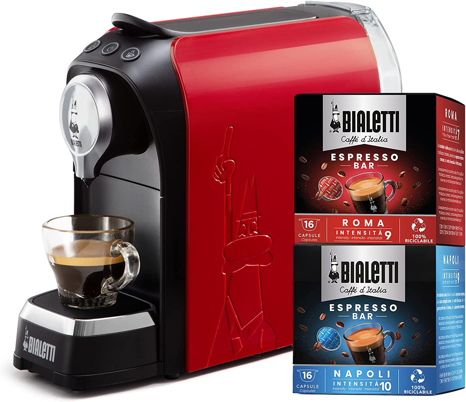 Bialetti elettrico 098150520 Super Espresso Machine, Red