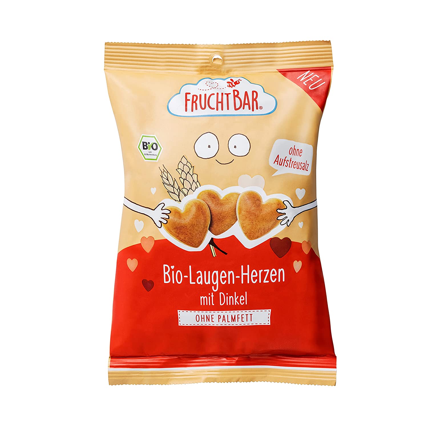 FruchtBar – Bio-Laugen-Herzen mit Dinkel; 3 x 90g