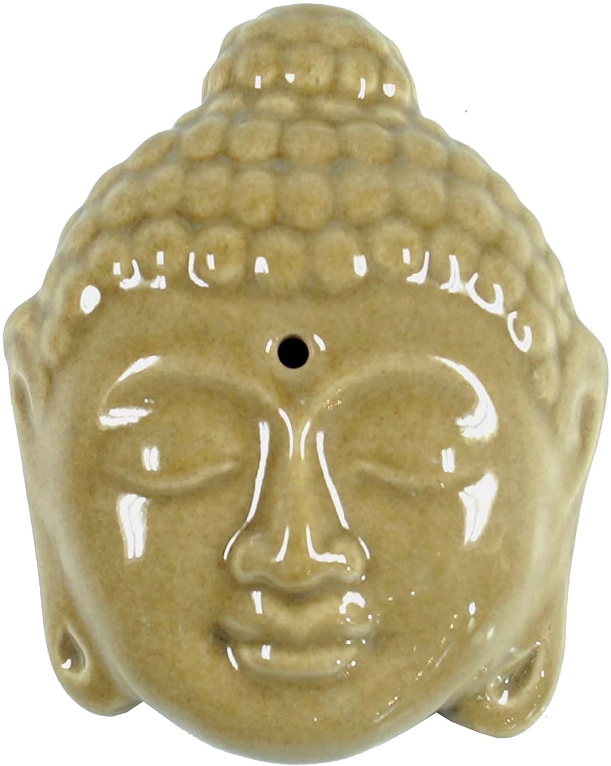 Guru Store Beige 8X7X2 Cm Ceramic Incense Stick Holder Buddha Head Incense 