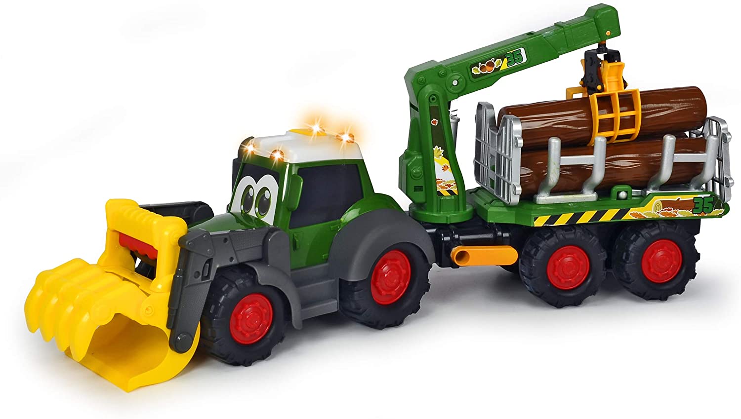 Dickie Toys Happy Fendt Farm Trailer Or Forestry Tractor, Green