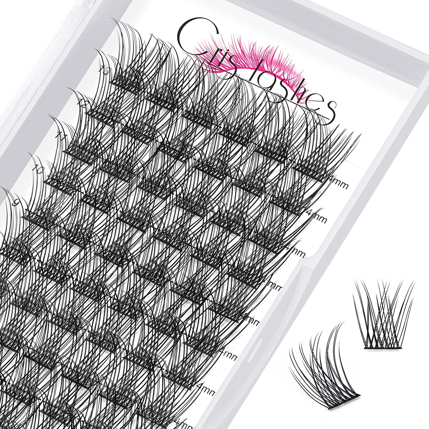 78 Pieces Crislashes DIY Individual Eyelashes, Single C Curl, 14 mm, 13 Lines, Reusable Segments, Individual Eyelashes, Naturally Light and Soft DIY Eyelash Extension at Home (B-C Curl-14 mm), c-curl ‎natural