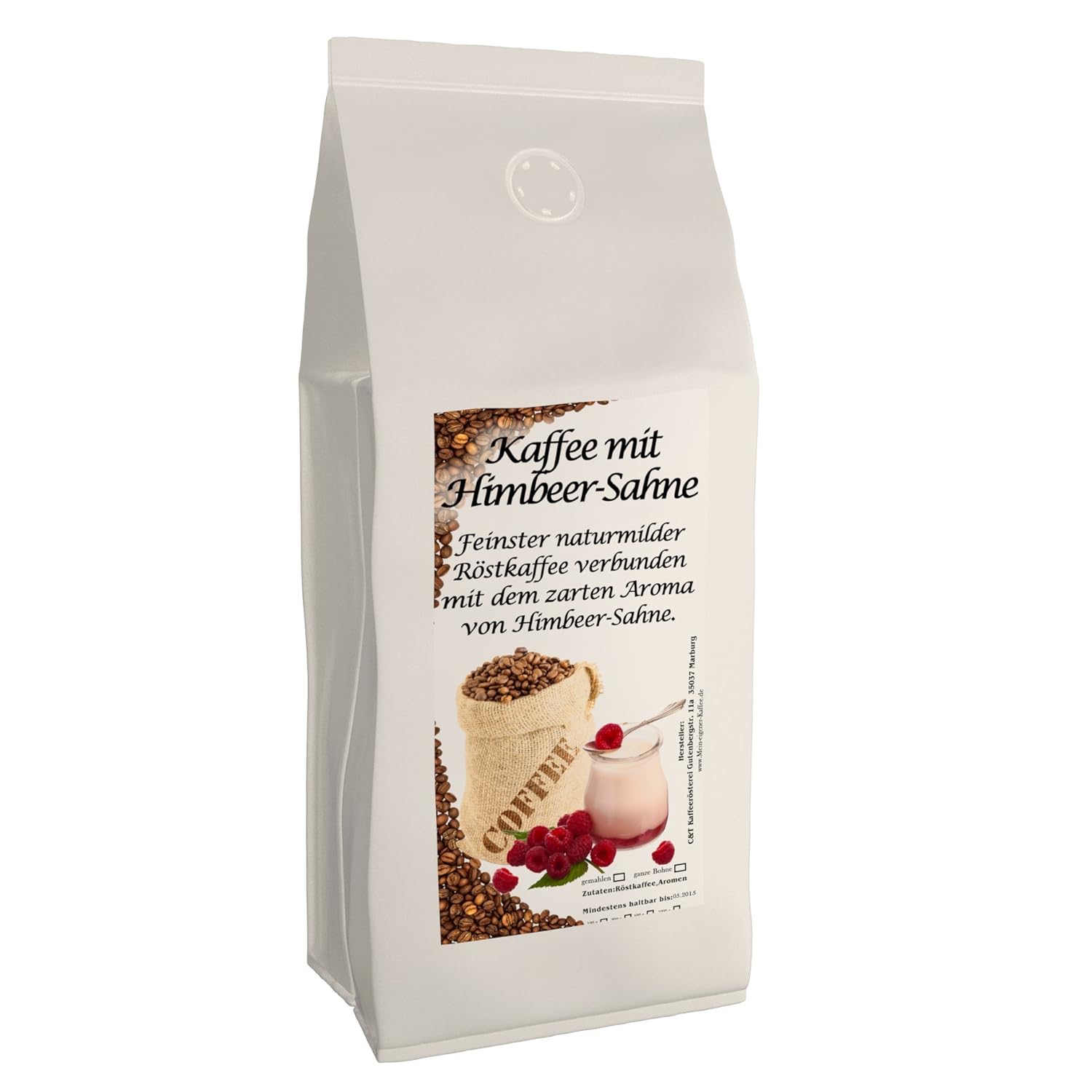 Flavored Coffee (Raspberry Cream, 500 g) Whole Bean