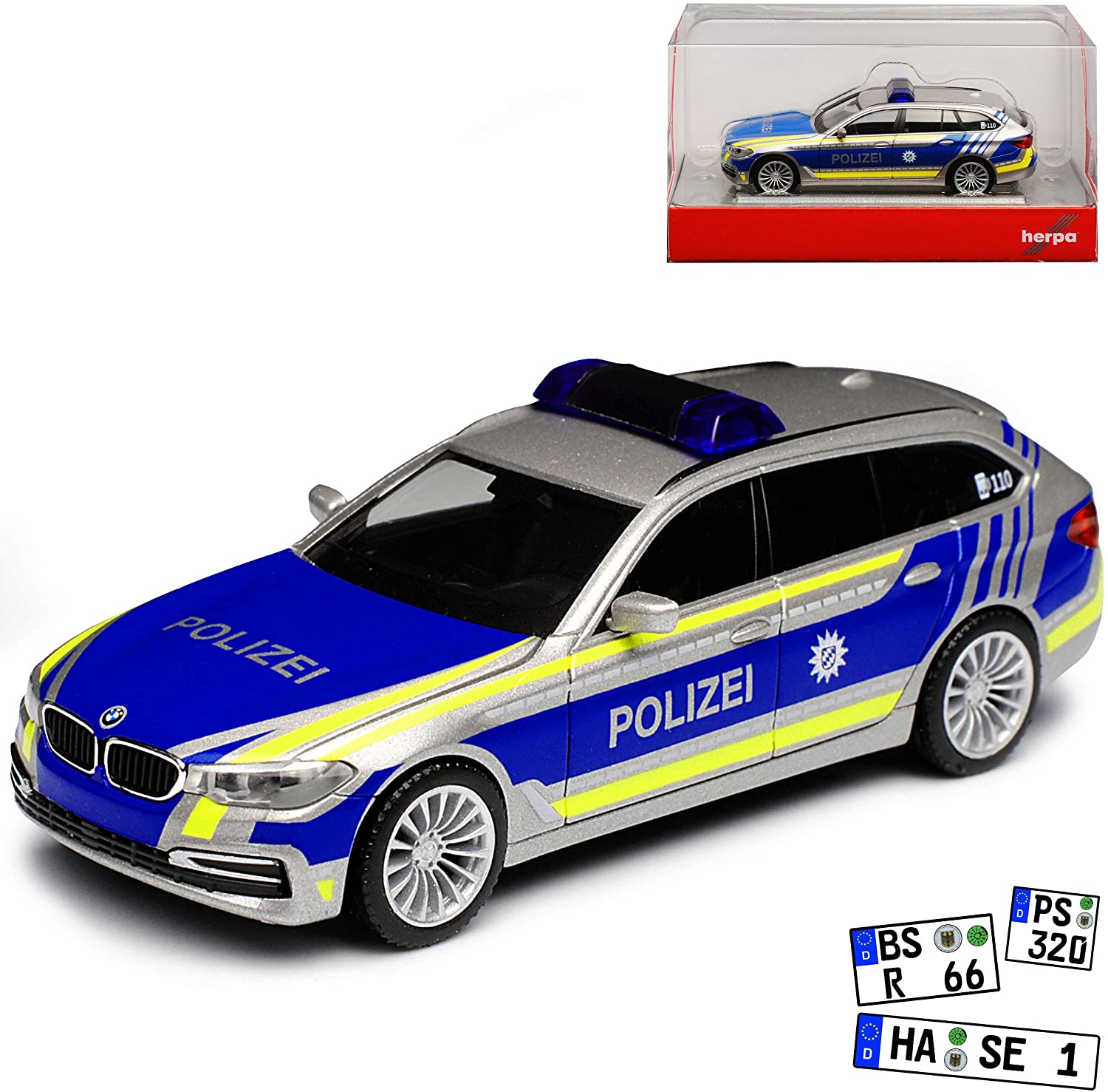 B-M-W 5Er G31 Touring Station Wagon Police Bavaria From 2017 H0 1/87 Herpa 