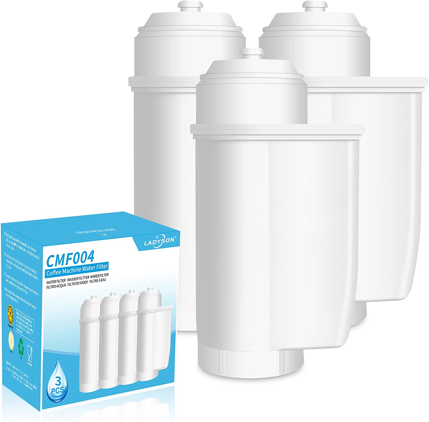 LADYSON Water Filter for Siemens EQ6 EQ7 EQ500 EQ Series Compatible with Brita Siemens Intenza TZ70003, Bosch TCZ7003 TCZ-7003 TCZ7033 Fully Automatic Coffee Machines Water Filter Cartridge (Pack of 3)