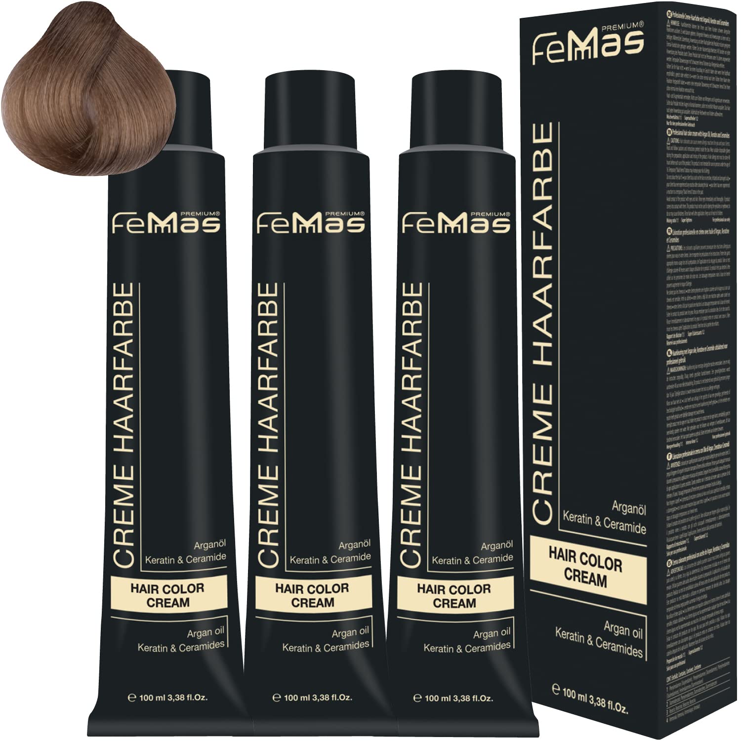 Femmas Hair Colour Cream 100 ml Hair Colour Pack of 3 Light Blonde Intensive 9.0, ‎intensive