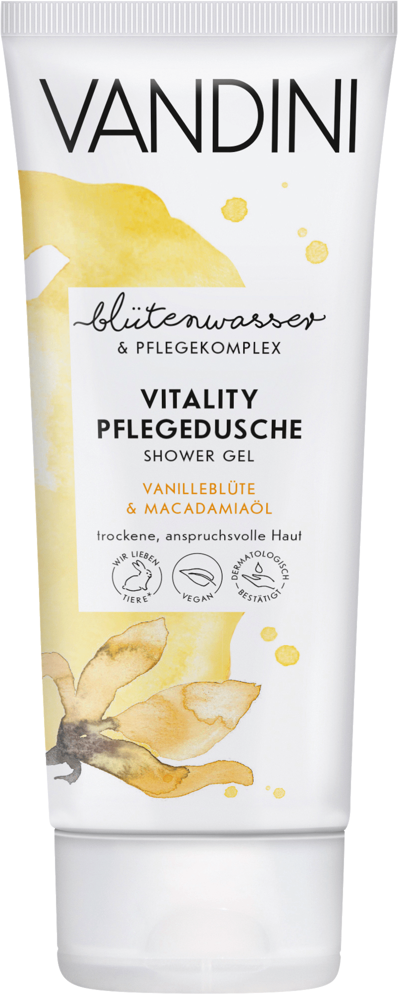 Shower Gel Vitality Vanilla Blossom & Macadamia Oil, 200 Ml