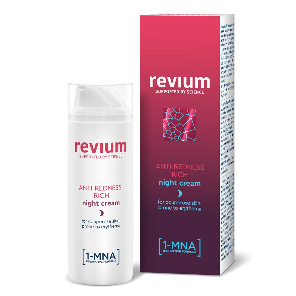 Revium Rosacea Anti-Redness Intensive Day Cream for Erythema-prone Erythrosis-prone Skin, with UVA and UVB Filters, 1-MNA Molecule, Coral Moss Red Algae Extract, Acerola Fruit