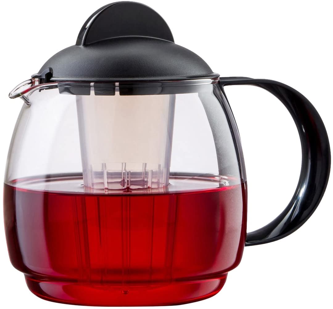 Boral 45181 Microwave Glass Teapot with Tea Filter Insert 1.80 Litres Black