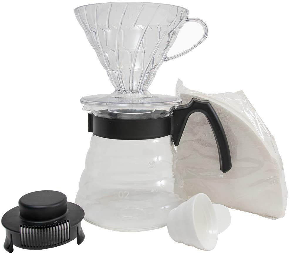 Hario Coffee filter holder, clear and black, 2 cups