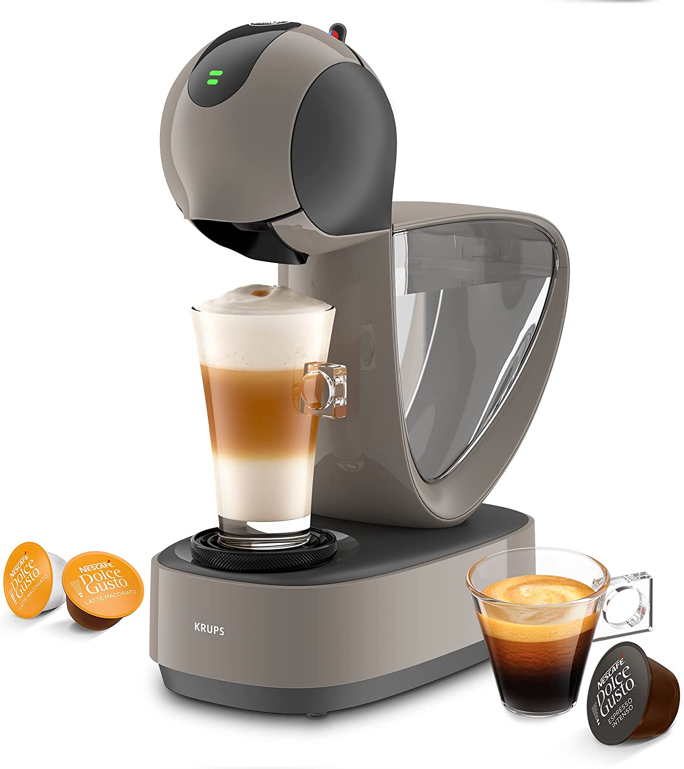 Krups NESCAFÉ Dolce Gusto Infinissima Touch KP270A Coffee Capsule Machine with Touch Display Automatic Water Dosage 15 Bar Pump Pressure 1.2 L Water Tank Taupe