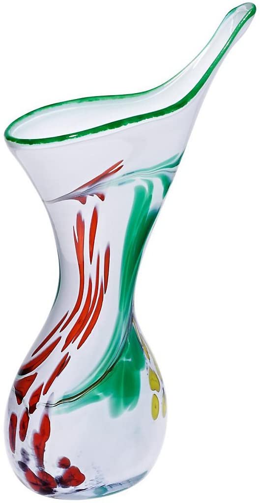 \'Exclusive Vase, Flower vase, Flower vase \"Spring, Rustica, H = 30 cm, W = 8 cm, L = 17 cm Handgeformt and Handmade Glass – Each Piece Is Unique (Art Vase, Cristalica)