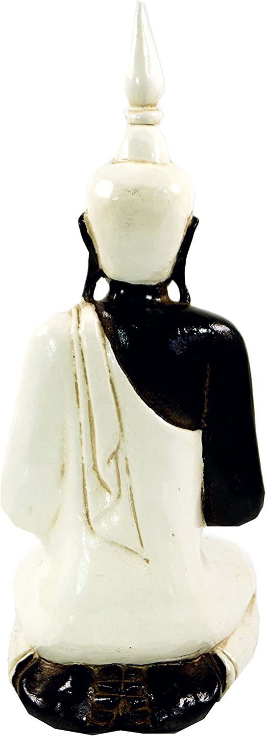 GURU SHOP Carved Kneeling Buddha in Anjali Mudra 50 cm White 50 x 16 x 27 cm Buddha