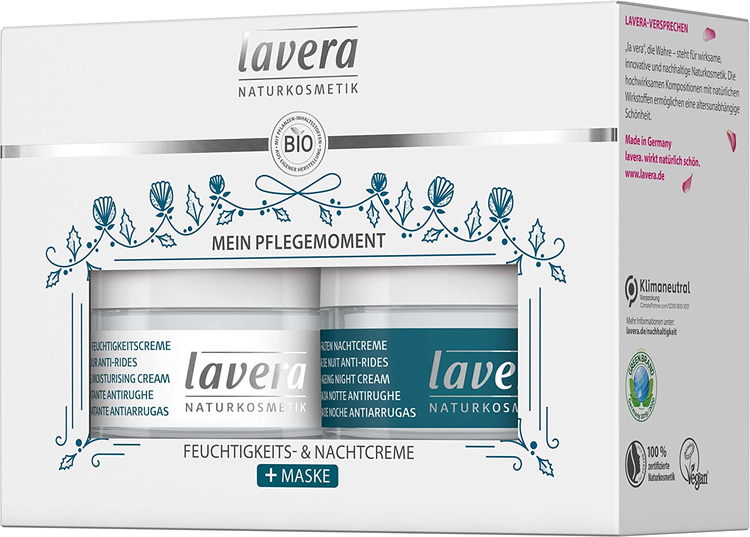 Lavera Gift Set My Care Moment – Contains 1x Basic Sensitive Anti-Wrinkle Moisturising Cream Q10 (50 ml) ✔ Natural Cosmetics ✔ Vegan ✔ Organic Ingredients ✔ Natural & Innovative, 100 ml