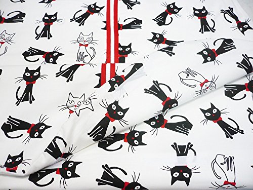 Linden Summer Sleeping Bag with Cat Design white / black