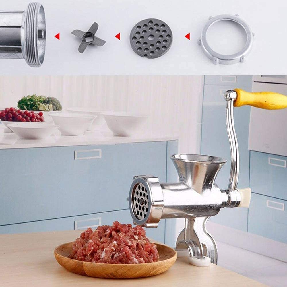 JL Manual Stainless Steel Meat Grinder for Sausages, Manual Meat Grinder for Pork, Beef, Fish, Chicken, Pepper