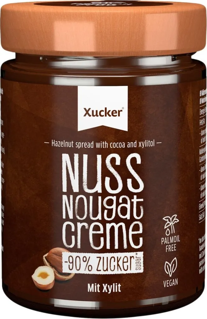 Xucker Aufstrich mit Xylit, Nuss-Nougat Creme 300g Nuts Nusscreme Fit