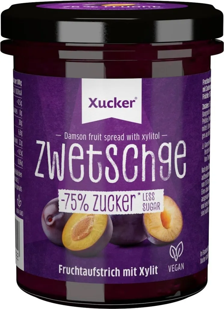 Xucker Fruchtaufstrich Zwetschge (75 % Frucht) 220g