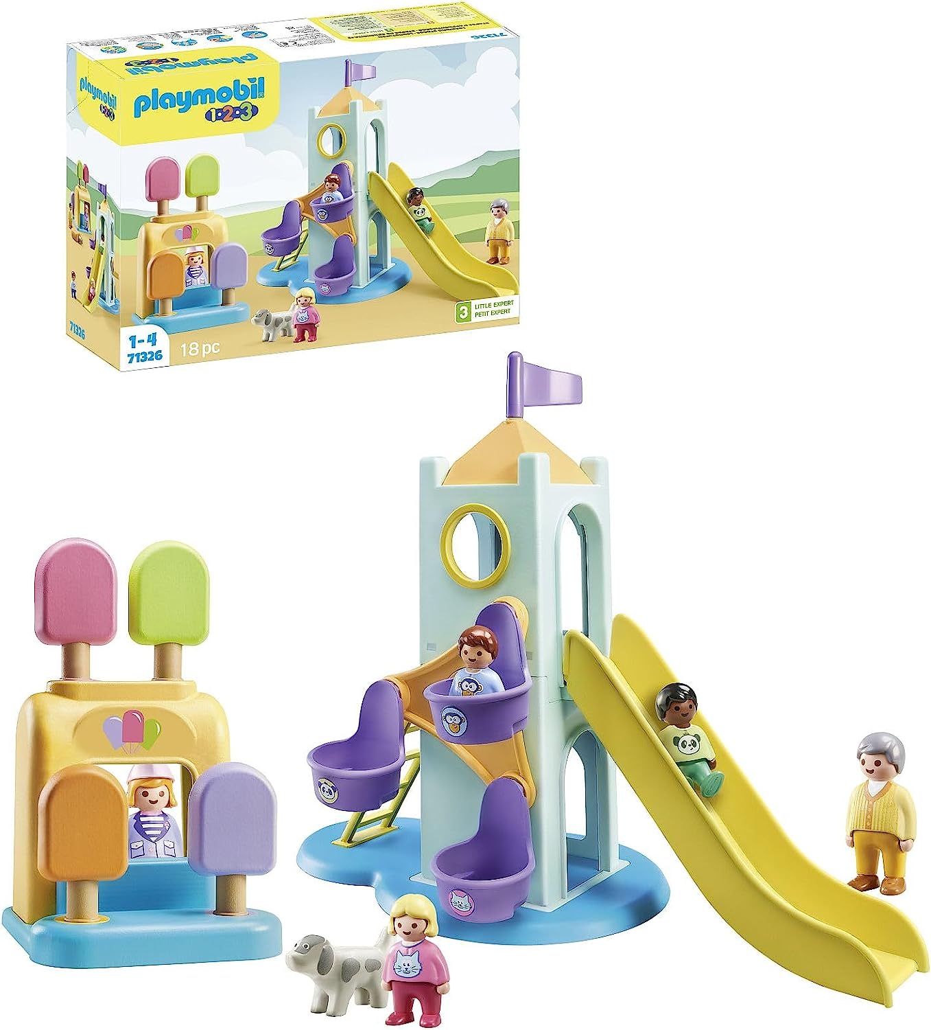 PLAYMOBIL 1.2.3: 71326 Adventure Tower with Ice Stand, Educational Toy for Toddlers, Toy for Children from 12 Months