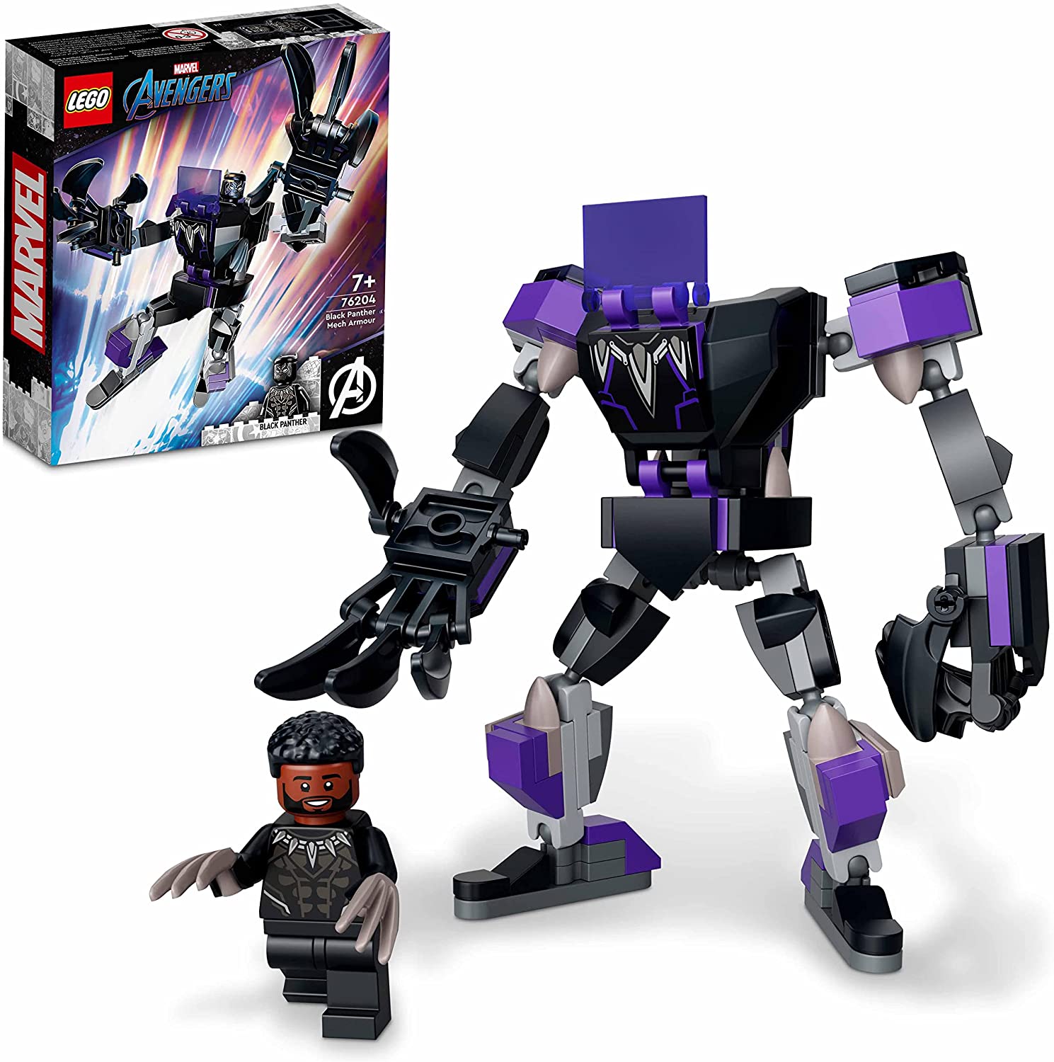 LEGO 76204 Marvel Black Panther Mech Collectable Figure, Superhero Toy for Children from 7 Years with Mini Figure, Avengers Action Figure