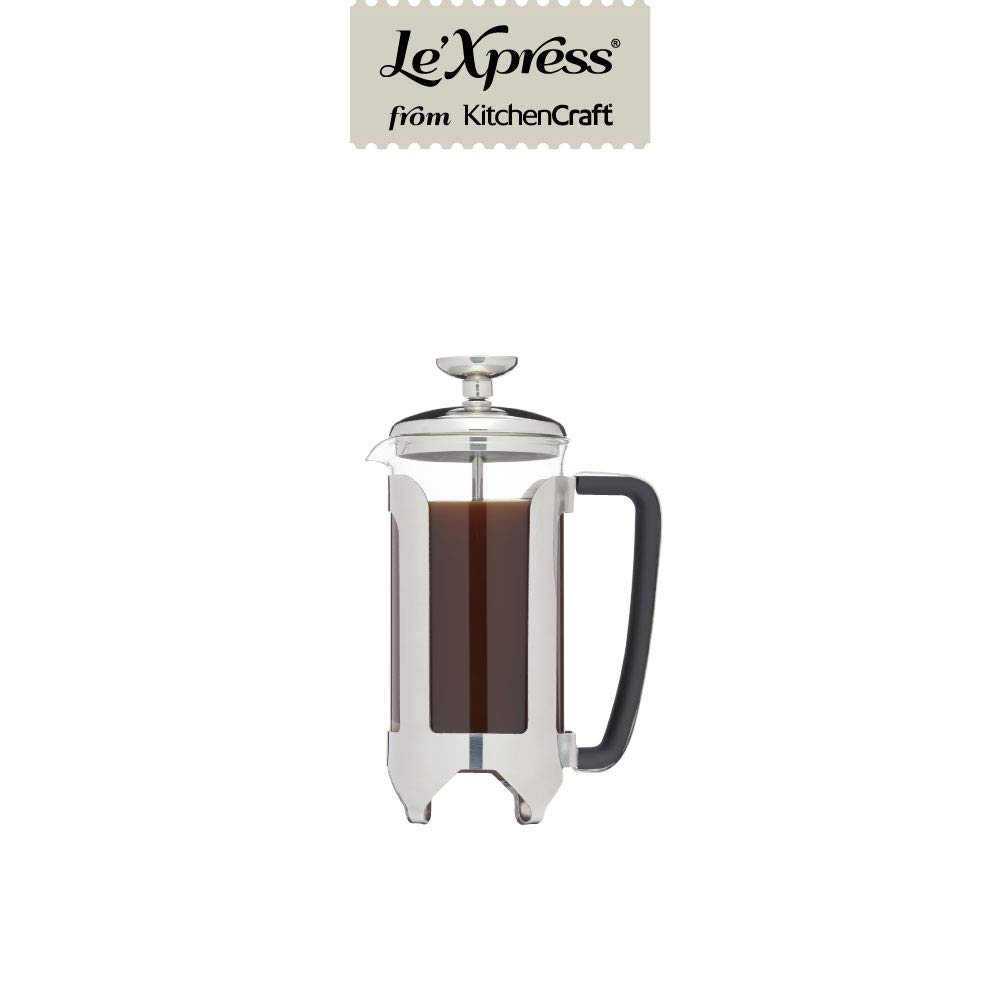 Kitchen Craft KitchenCraft Le'Xpress Deluxe Glass Stainless Steel Coffee Maker, 350 ml