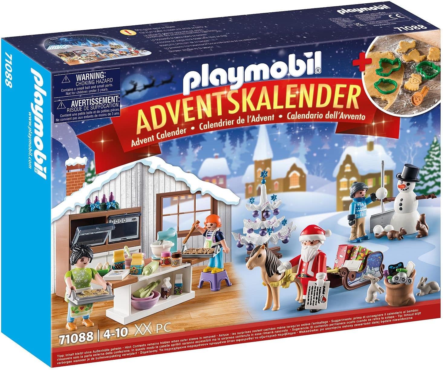 Playmobil Christmas 71088 Advent Calendar for Children: Christmas Baking with Cookie Shapes, Includes Toy Bakery, Toy for Children from 4 Years