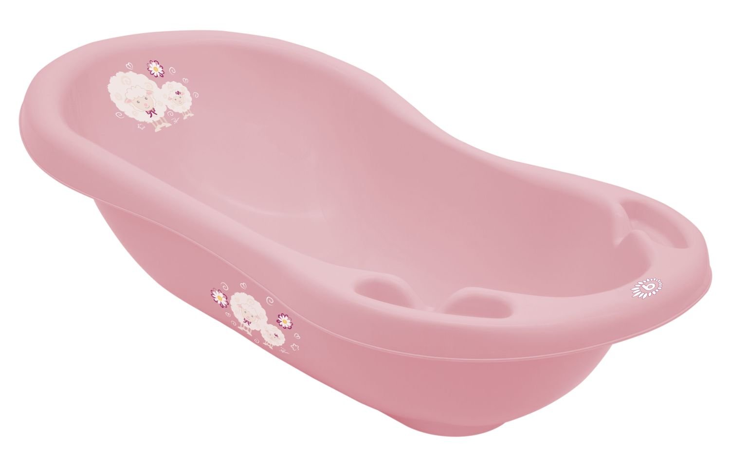 Bieco Ergonomic Baby Bath Trend Pink, from 0 to 36 Months, 100 cm, Non-Toxic Bath with Plug for Newborns, Very Durable, Made in Europe, 11181408