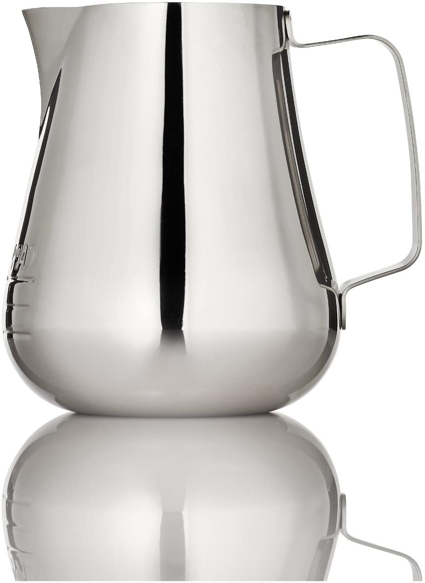 ESPRO TOROID 2 Steaming Pitcher Milk Jug Unique Shape for Perfect Milk Foam, Polished Stainless Steel, 740 ml