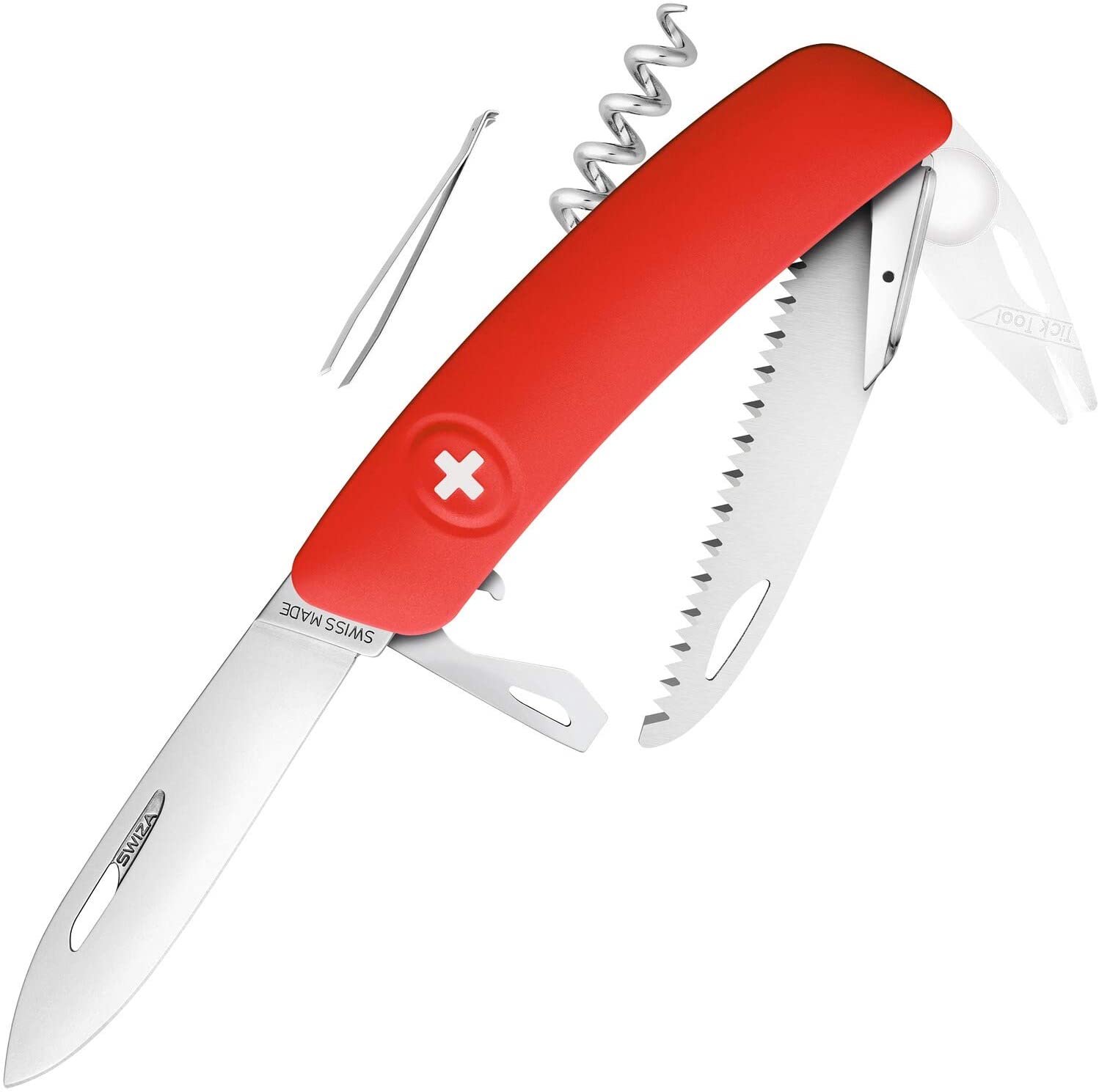 SWIZA 691001 TT05, red knife, silver, 17 cm