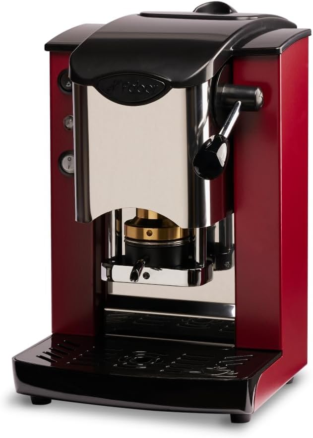 FABER COFFEE MACHINES | Stainless Steel Slot Model | 44mm Coffee Machine | Color Burgundy Plastic Black | Brass Paddress (Burgundy/Black)