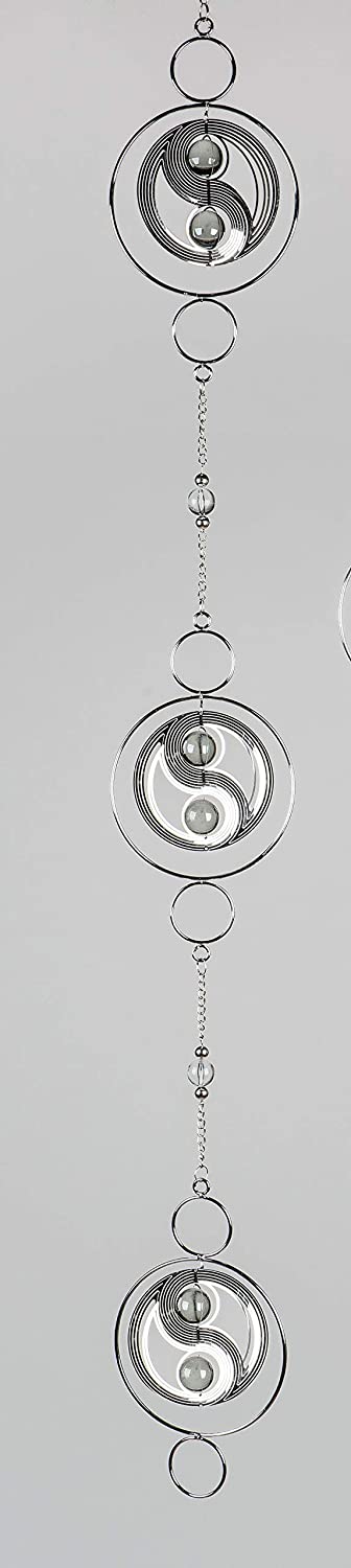 Formano decorative hanger, garland yin-yang L. 114 cm silver metal F20