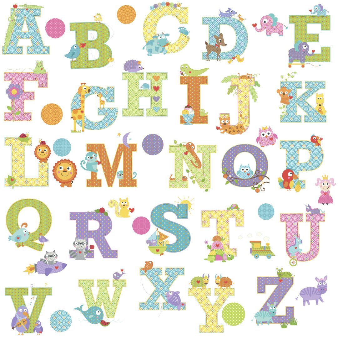RoomMates Repositionable Childrens Wall Stickers - Happi Animal Alphabet