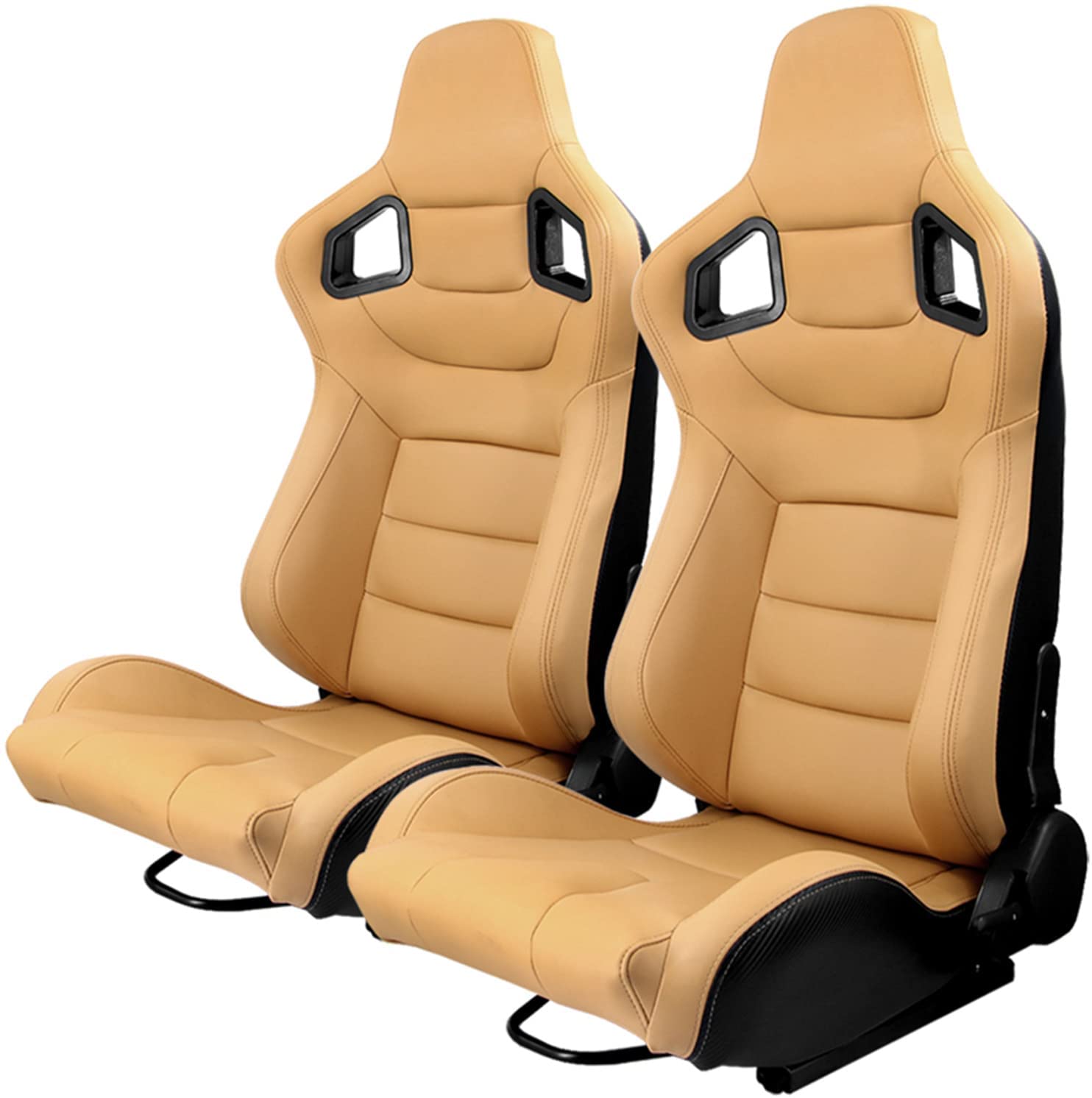 LIMEIDM Car Seat Sport Seat Bucket Seat Racing Seat Half Shell Seat Racing Seat 2 Piece Set Sports Style Racing Seats Yellow