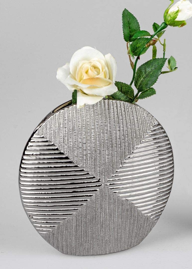 Itrr Vase Antique Silver Ceramic Approx. 20 Cm.