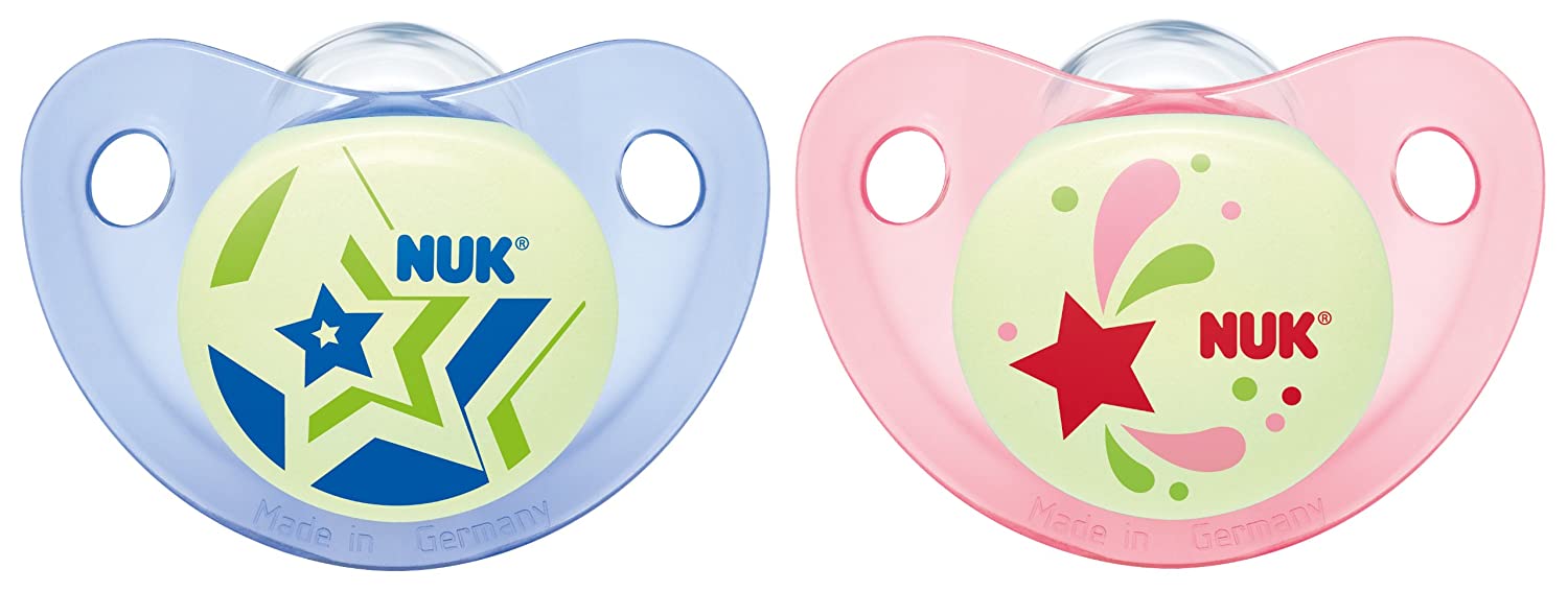 NUK Phospho 710351 Silicone Dummy Size 1 (Colour May Vary, One Included)