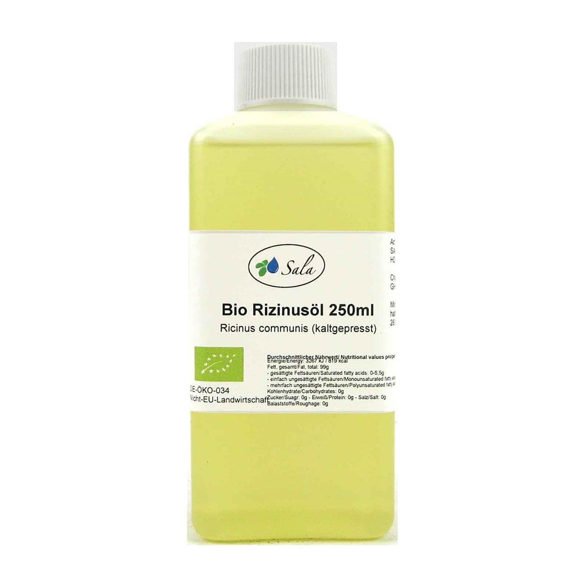 Sala Cold Pressed Organic Castor Oil 250 ml HDPE