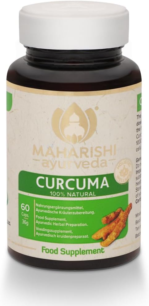 Maharishi Ayurveda Turmeric 500 mg | 100% Purest Turmeric Powder | 60 tablets | Vegan | for Turmeric Latte | Pack of 1
