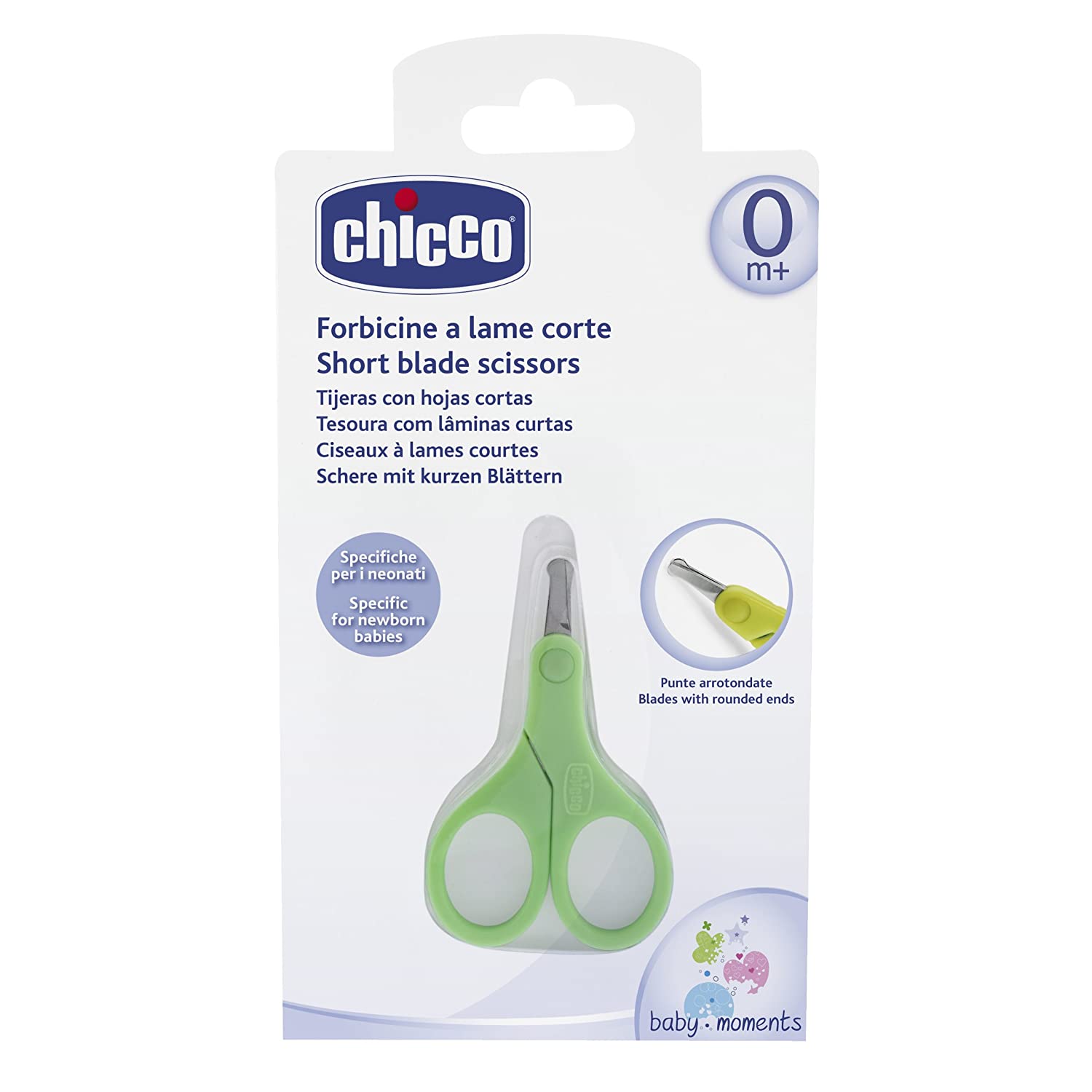Chicco Baby Nail Scissors with Protective Cap Green