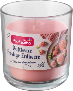 Scented candle in a glass frosty strawberry, 1 pc