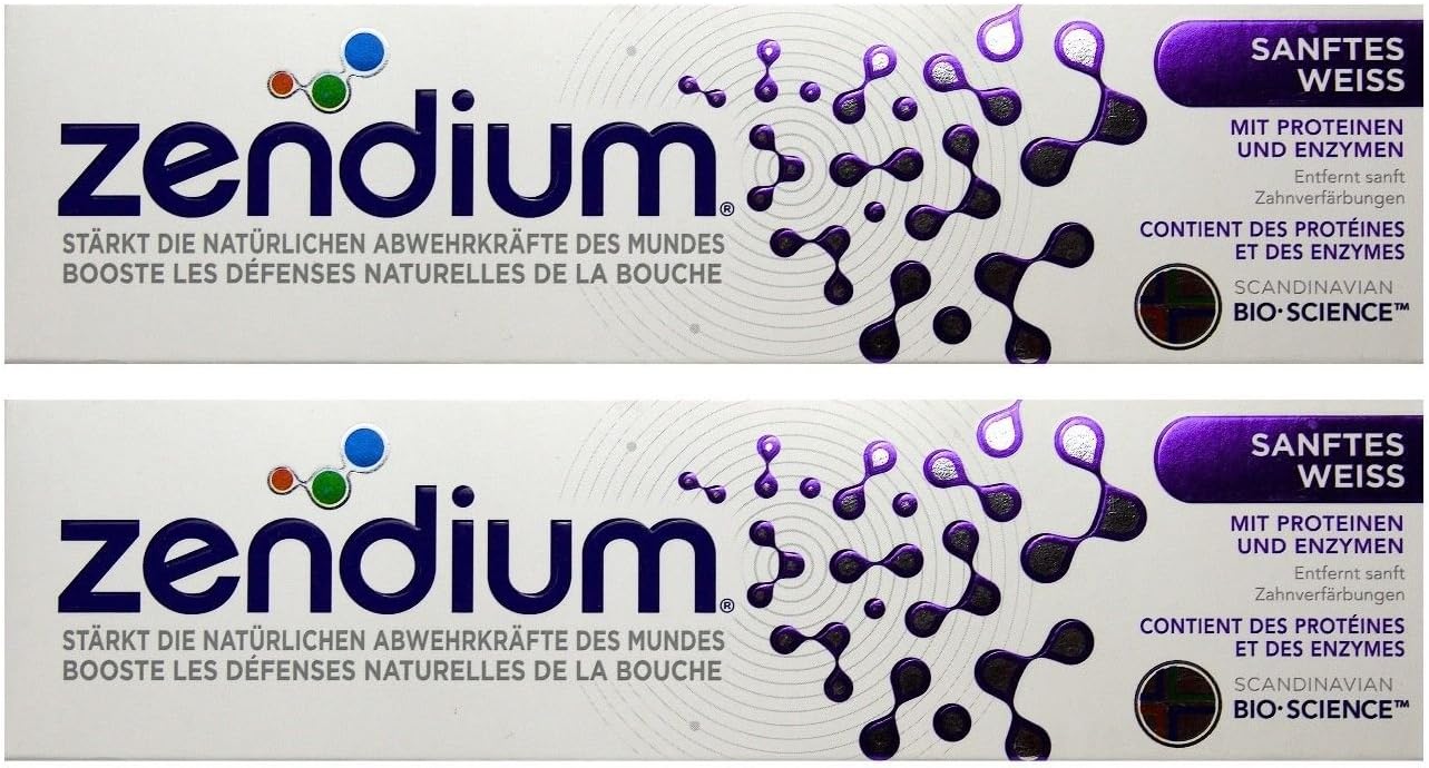 Zendium Soft White with Proteins and Enzymes 75 ml Toothpaste Toothpaste Pack of 2