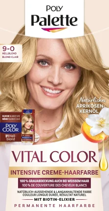 Hair color vital color 9-0 light blonde, 1 st