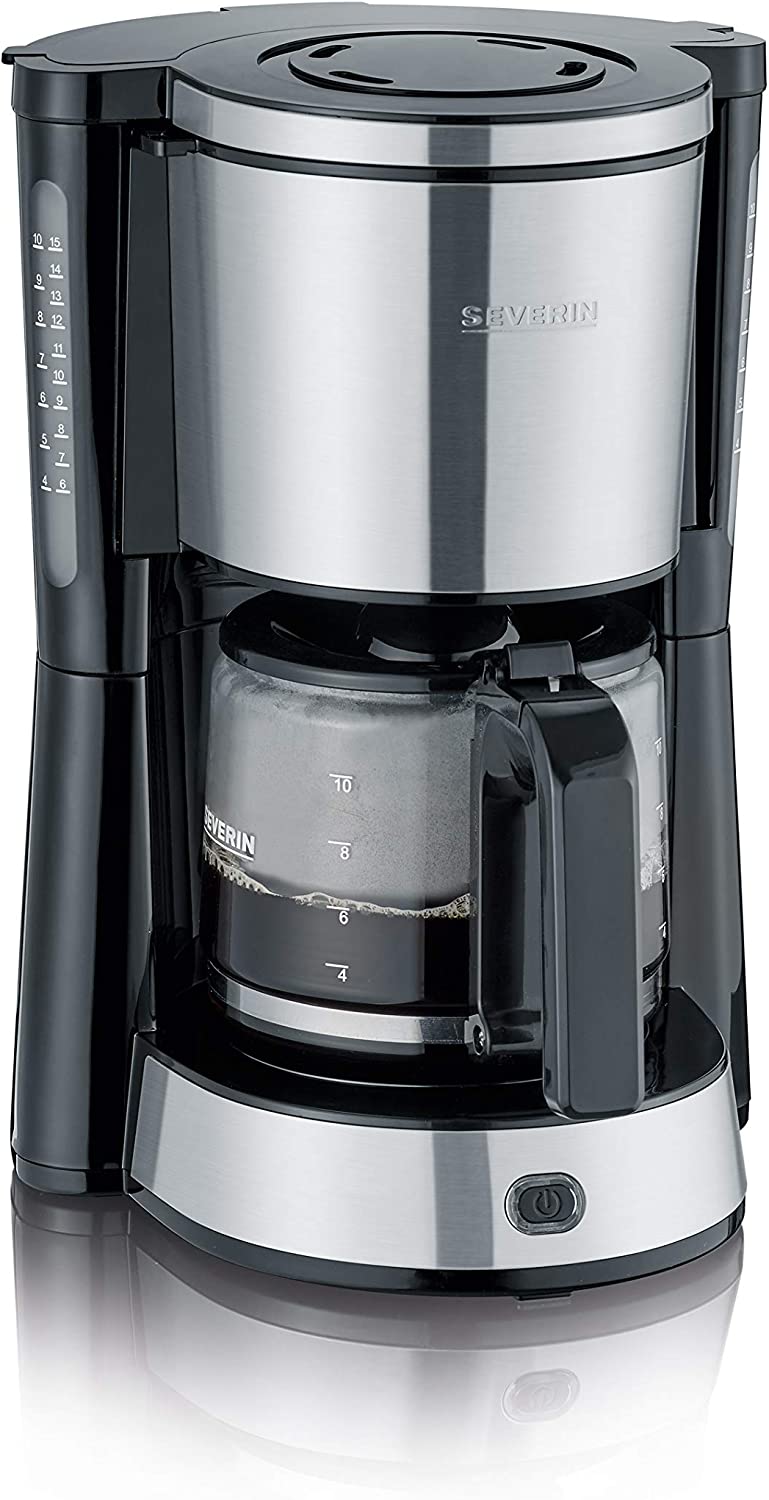Severin - filter coffee machine with a glass jug, 1000 W, up to 10 cups (1.25 liters) color black/stainless steel KA 4823