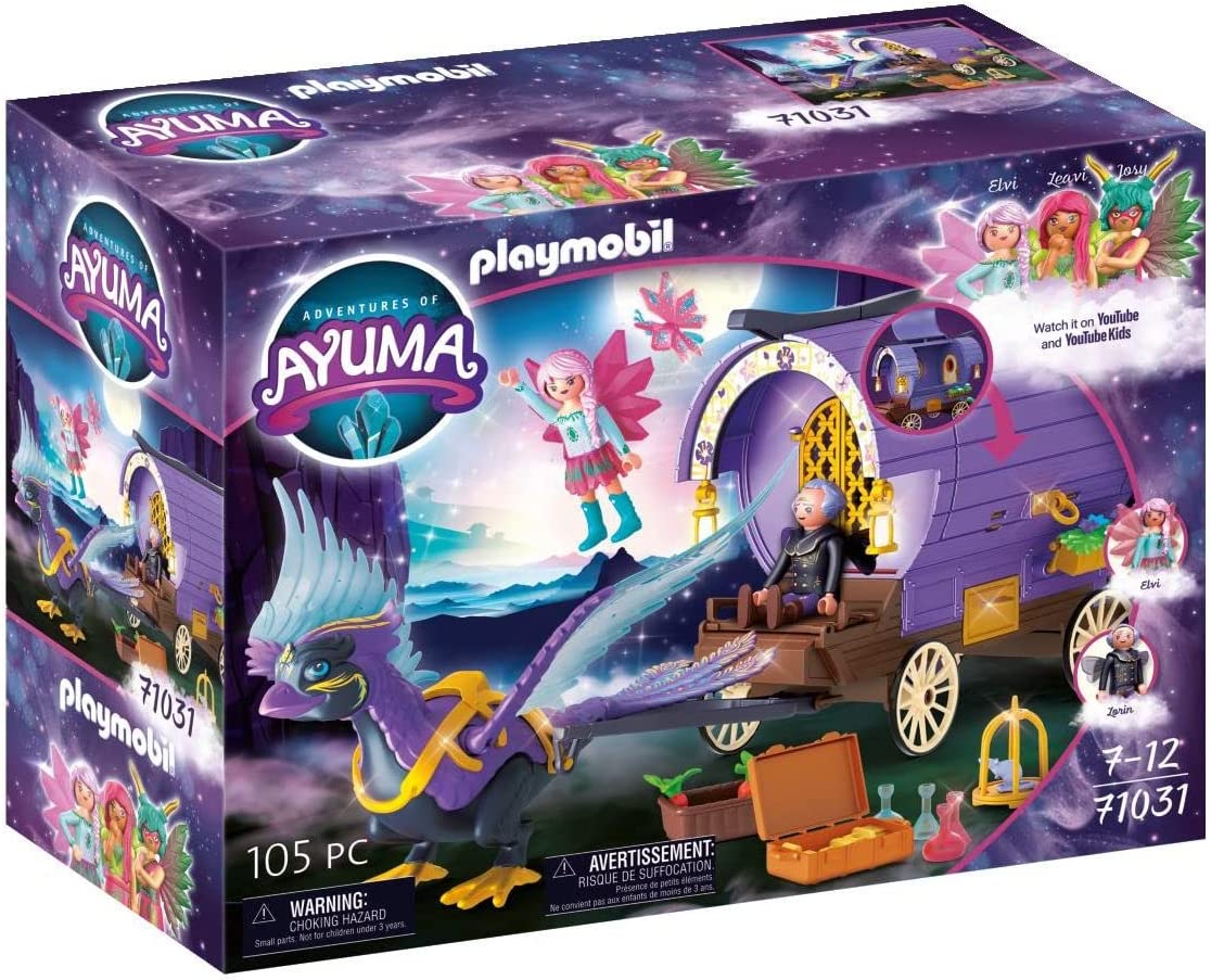 PLAYMOBIL Adventures of Ayuma 71031 Fairy Carriage with Phoenix Includes Toy Fairies with Moving Fairy Wings Fairy Toy for Children Aged 7 and Above