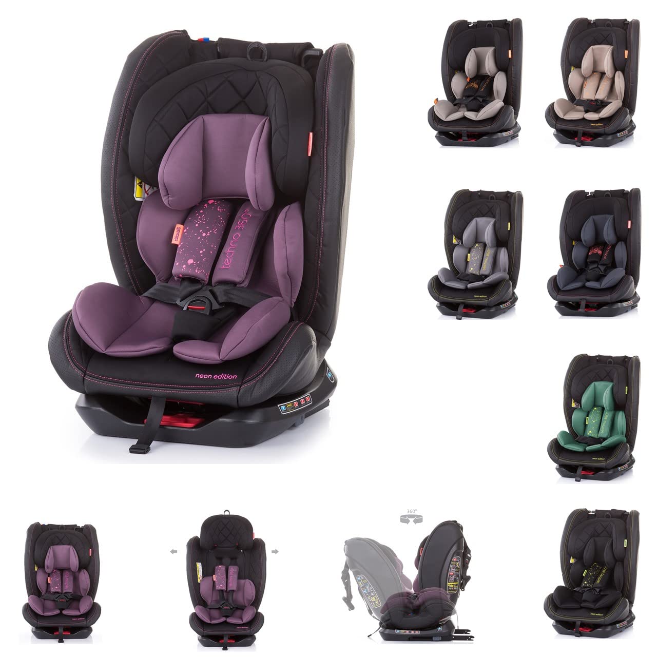 Chipolino Techno Child Seat Group 0+/1/2/3 (0-36 kg) Isofix 360 Degree Rotation Purple