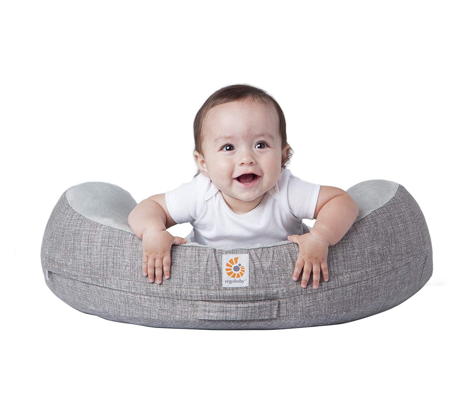 Ergobaby nursing pillow incl. Cover gray, natural curve Ergonomic filling made of dimensionally stable foam, NPAGRY2L 15 cm × 60 cm × 36 cm, gray