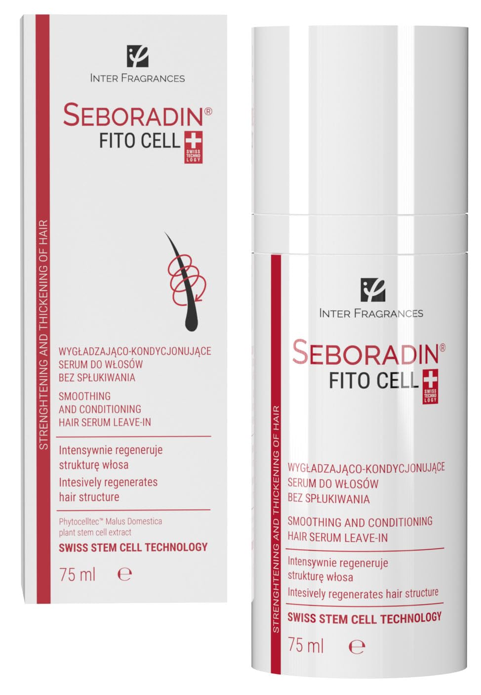 Seboradin Hair Serum Leave In Emollient Makes Combing Easier Hair Care Strengthening Smoothing Moisturizing Nourishing Plant Stem Cells Radish Oil Magnolia Oil Rosemary Oil 75 ml Fito Cell